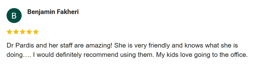 Orthodontist Ellicott City MD Review Benjamin 5-star Google review from Benjamin praising Ellicott City Orthodontics for how friendly they are.
